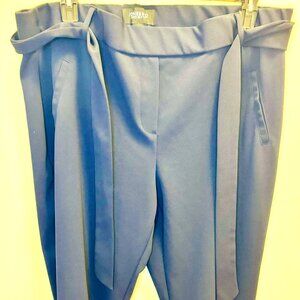 Jones & Co Blue Pants w/Fabric Belt 3X Blue